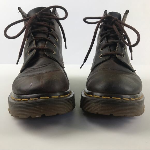 Vintage 90s Doc Dr Martens 1460 Style Leather Made in England Round Logo Boots - Picture 3 of 15